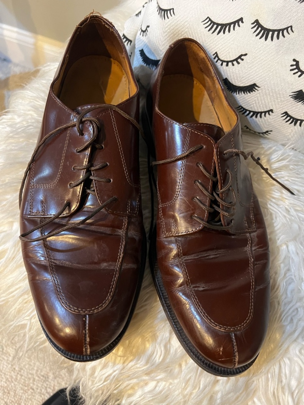 Cole Haan Men's Dark Brown Leather Lace-Up Oxfords